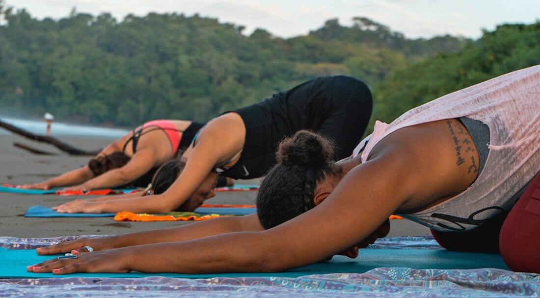 Costa Rica beach yoga