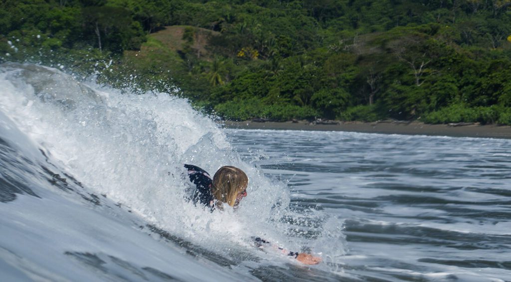 Bodysurfing at Playa Hermosa, Costa Rica