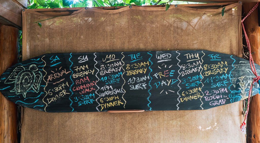 Family surf camp schedule