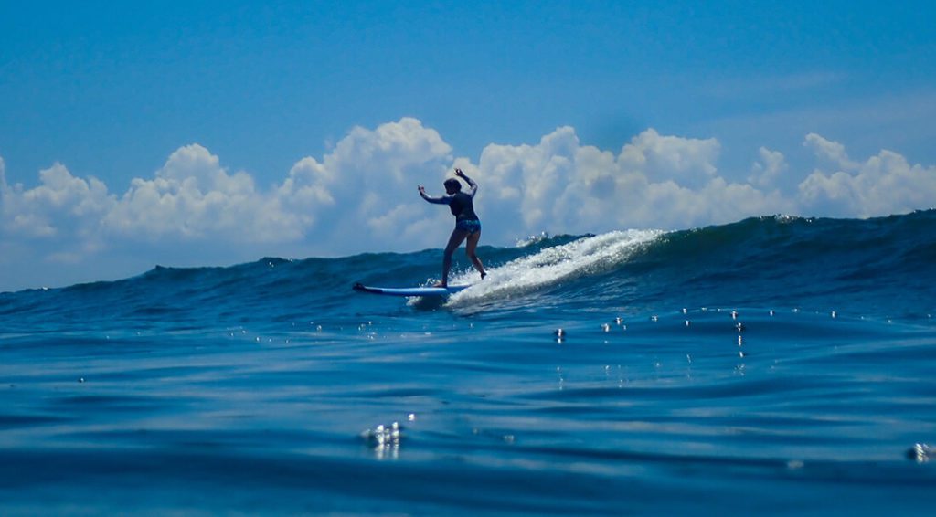 Blue wave surf in Costa Rica