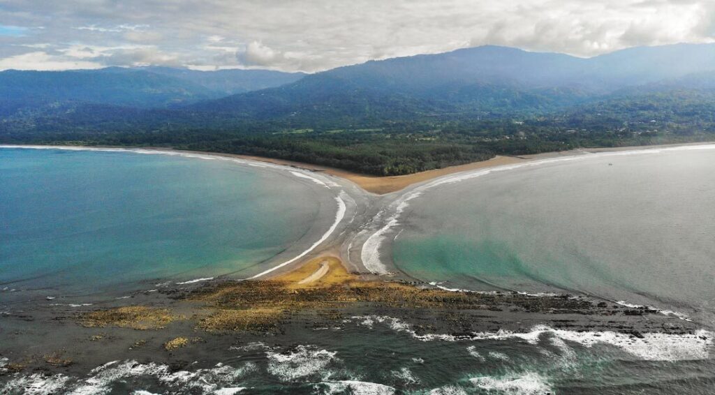 Flying over the Whale Tail in Uvita, Costa Rica